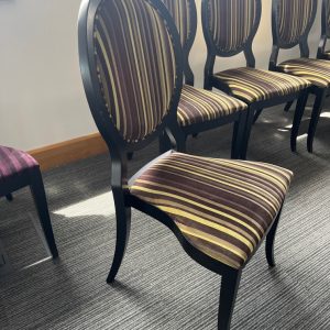 Chair Dining Yellow Brown Stripe
