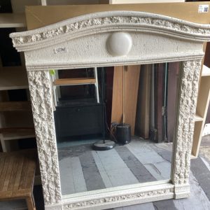 Mirror Large White Frame Mantle
