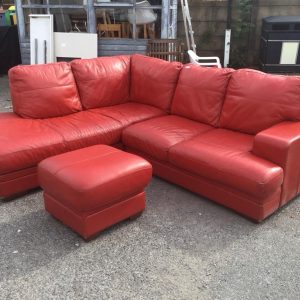 Sofa Corner Unit Large with pouffe – . / . / Leather / .