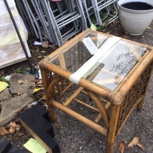 Bamboo and glass small conservatory Table