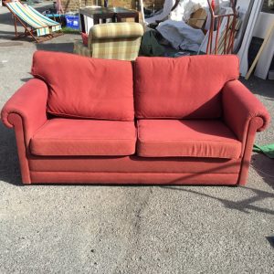 Sofa Bed Metal Frame – . / Double / Fabric / Red